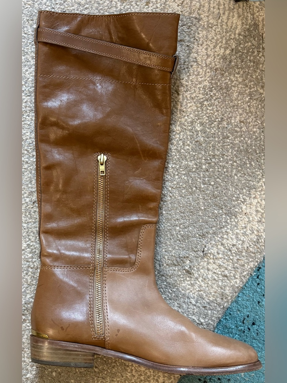 Coach Leather Laguna Tan Brown Riding Boots 10 Equestrian Preppy Old Money Knee - Picture 5 of 13
